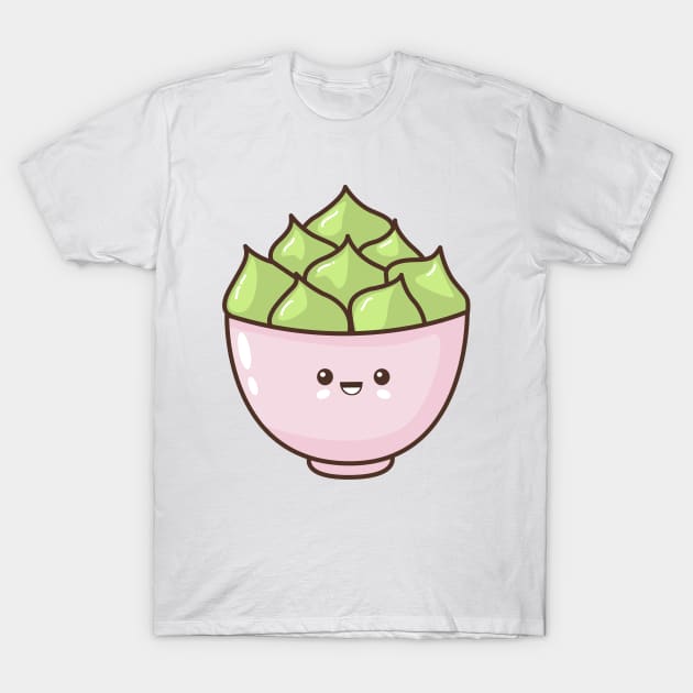 Cacti Cute Kawaii Pot Plant T-Shirt by Arch4Design